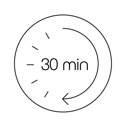 Hair growth treatment session duration of 30 minutes